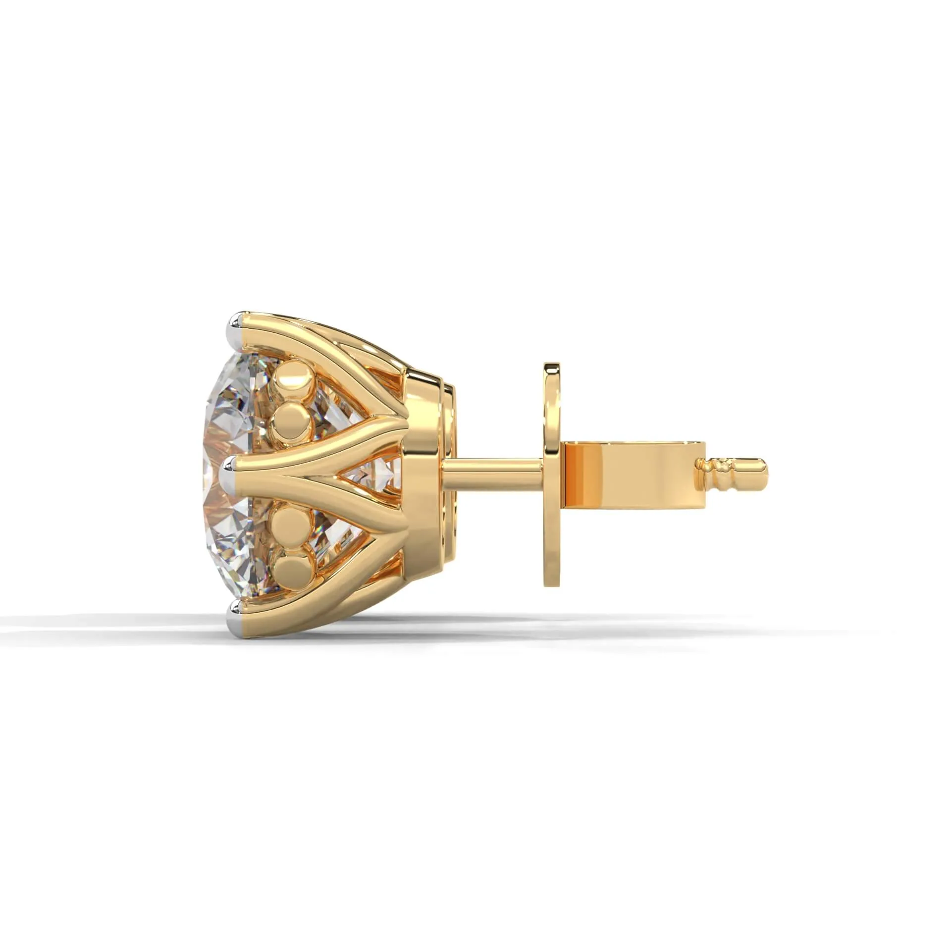 Rena 3 Carat Each Solitaire Studs | 22KT Gold Vermeil