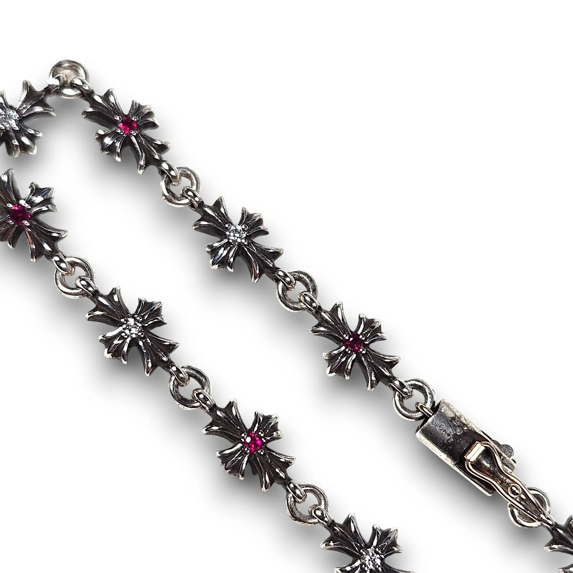 Ruby & Diamond Tiny E Bracelet