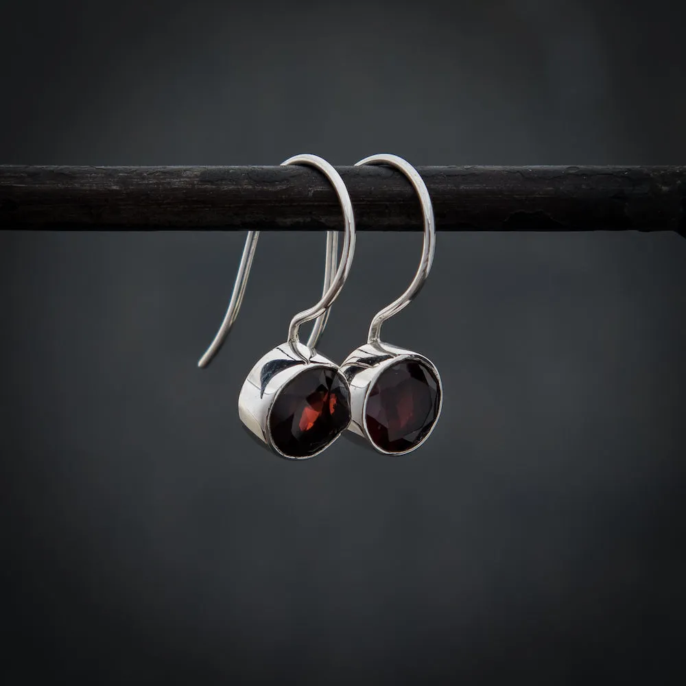 Silver and Gemstone Small Round Drops