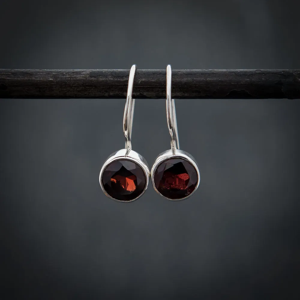 Silver and Gemstone Small Round Drops