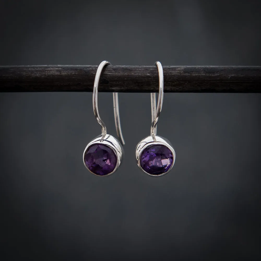 Silver and Gemstone Small Round Drops