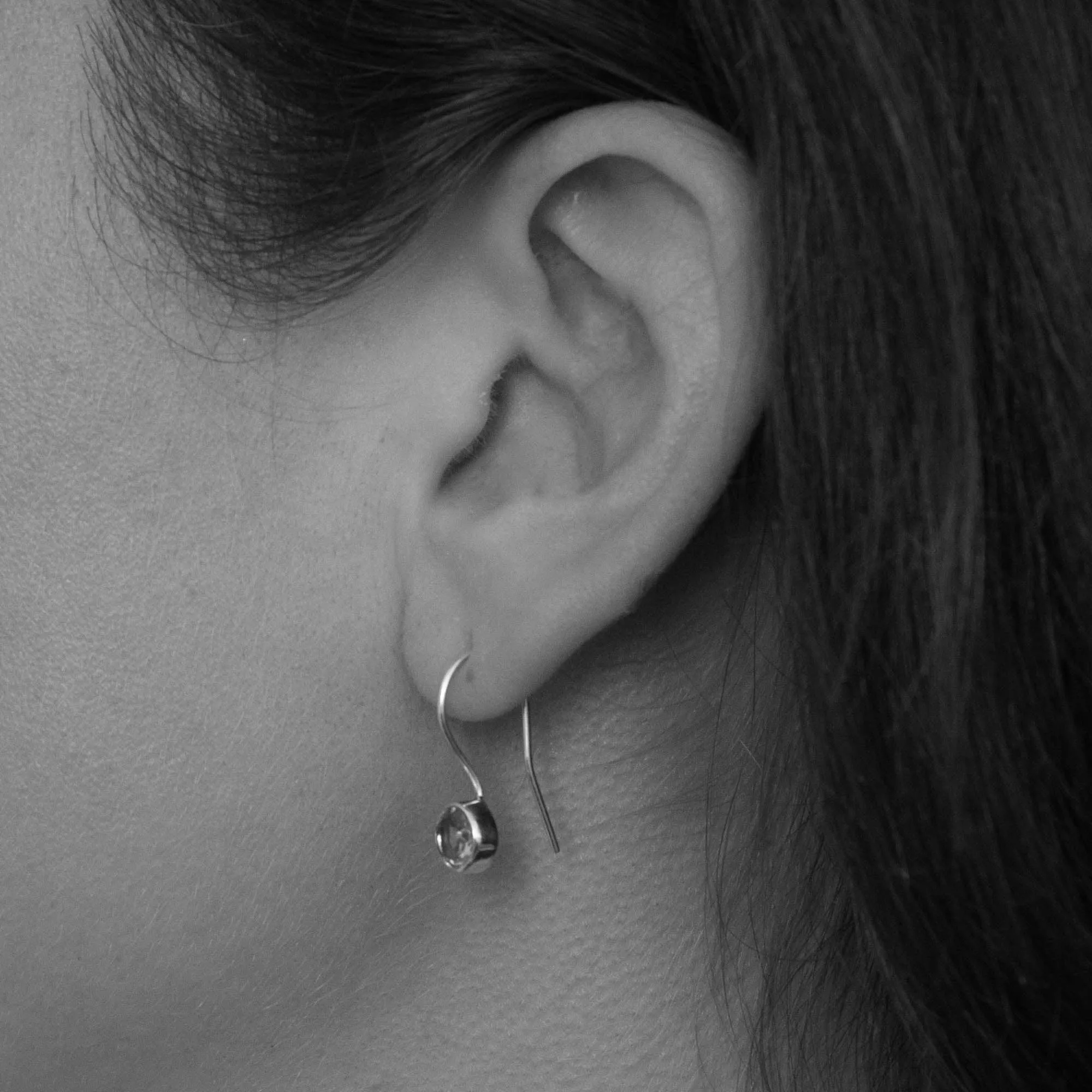 Silver and Gemstone Small Round Drops