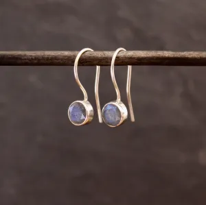 Silver and Gemstone Small Round Drops