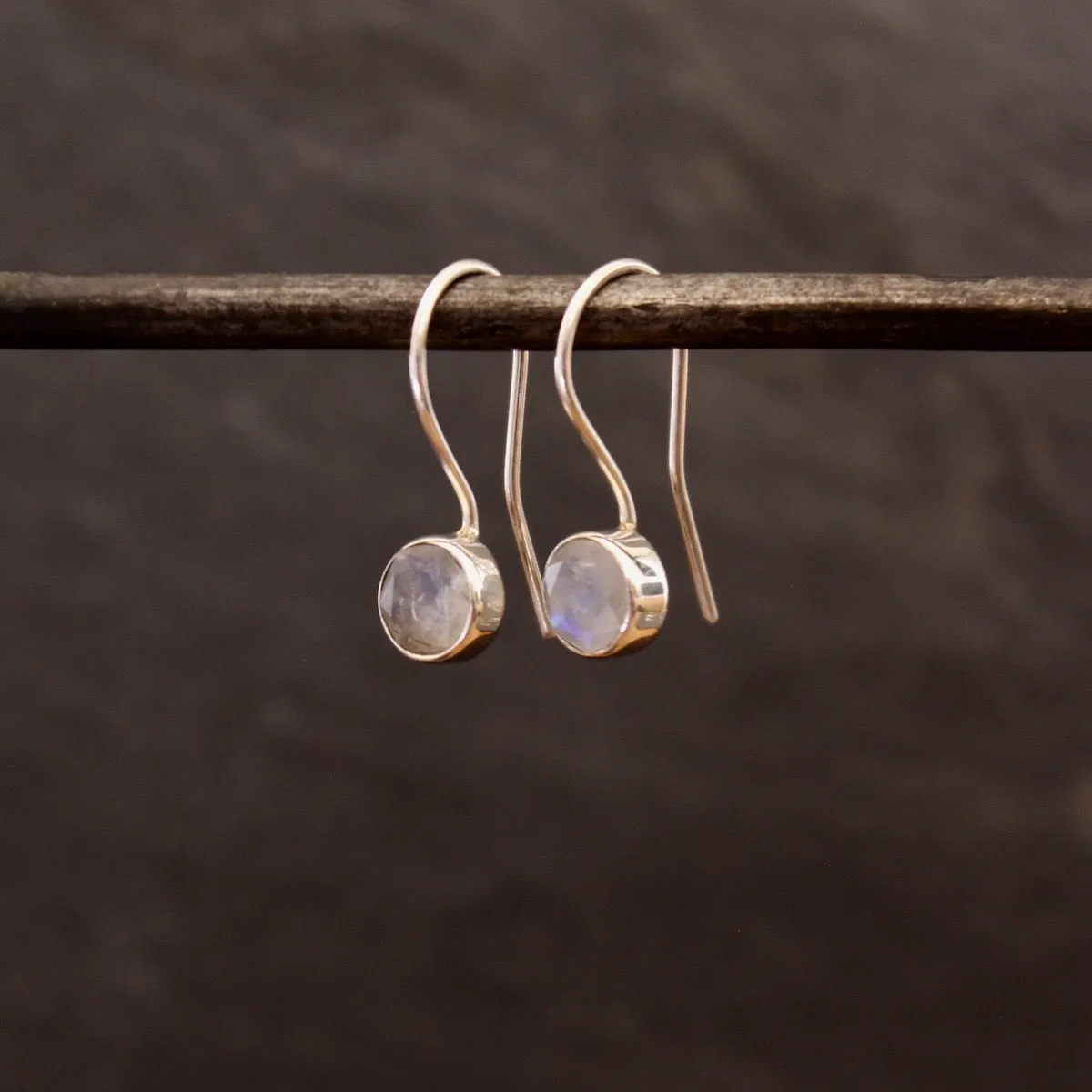 Silver and Gemstone Small Round Drops