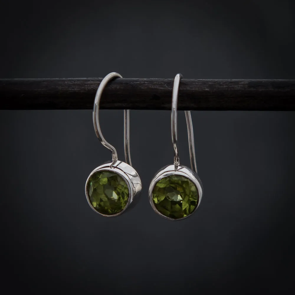 Silver and Gemstone Small Round Drops