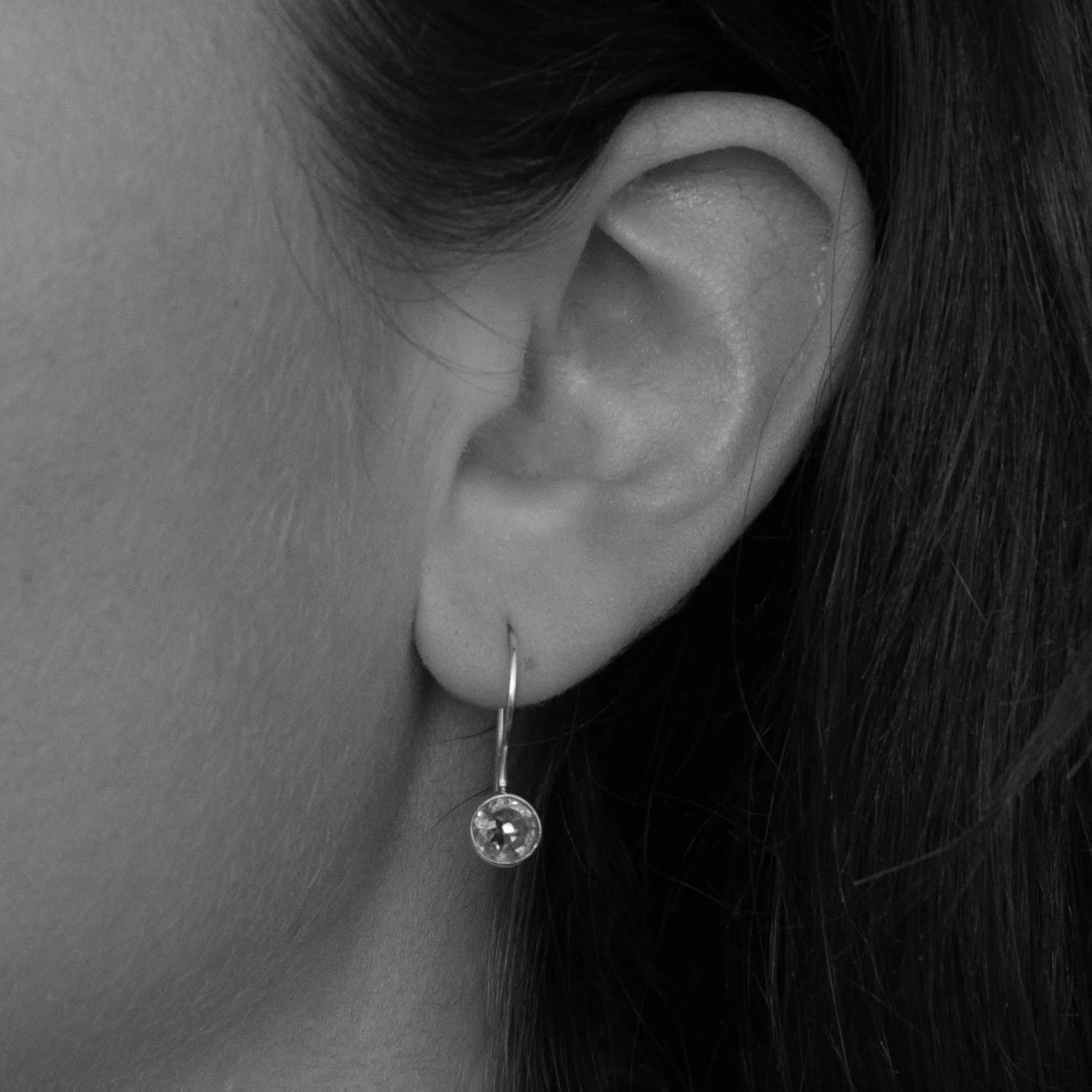 Silver and Gemstone Small Round Drops