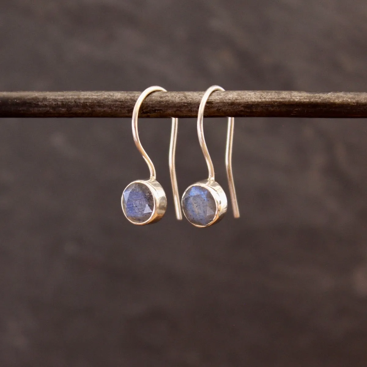 Silver and Gemstone Small Round Drops