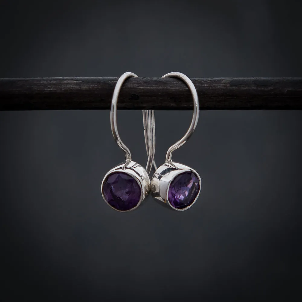 Silver and Gemstone Small Round Drops