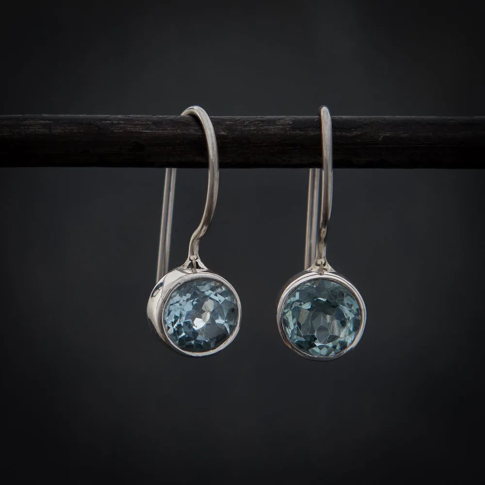 Silver and Gemstone Small Round Drops