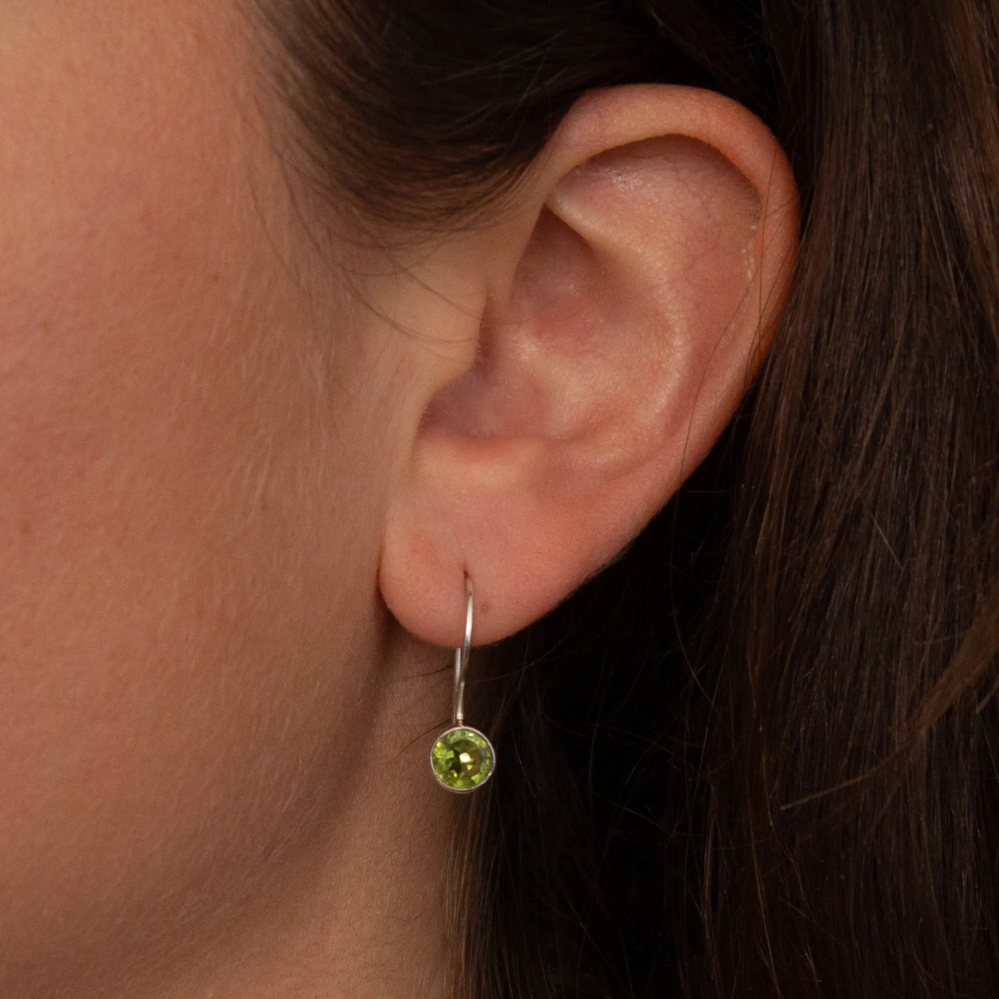 Silver and Gemstone Small Round Drops