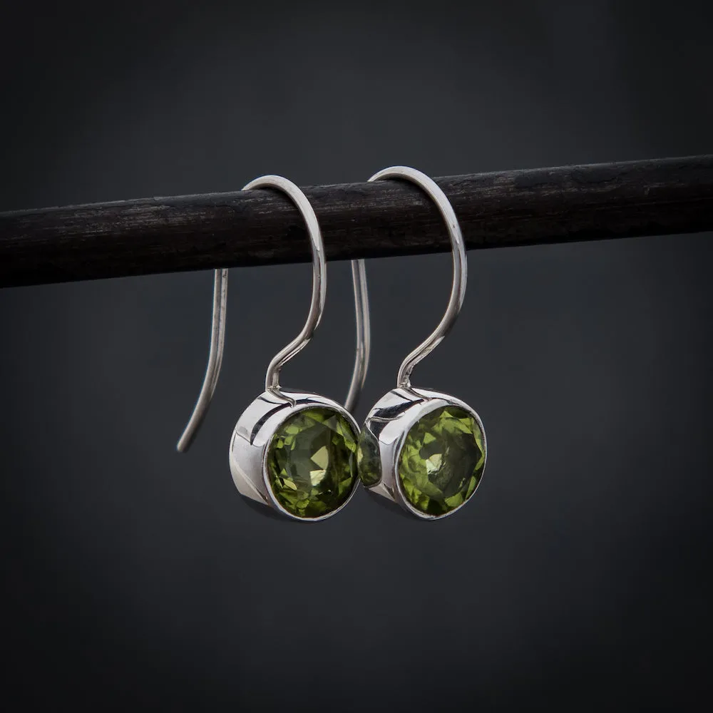 Silver and Gemstone Small Round Drops