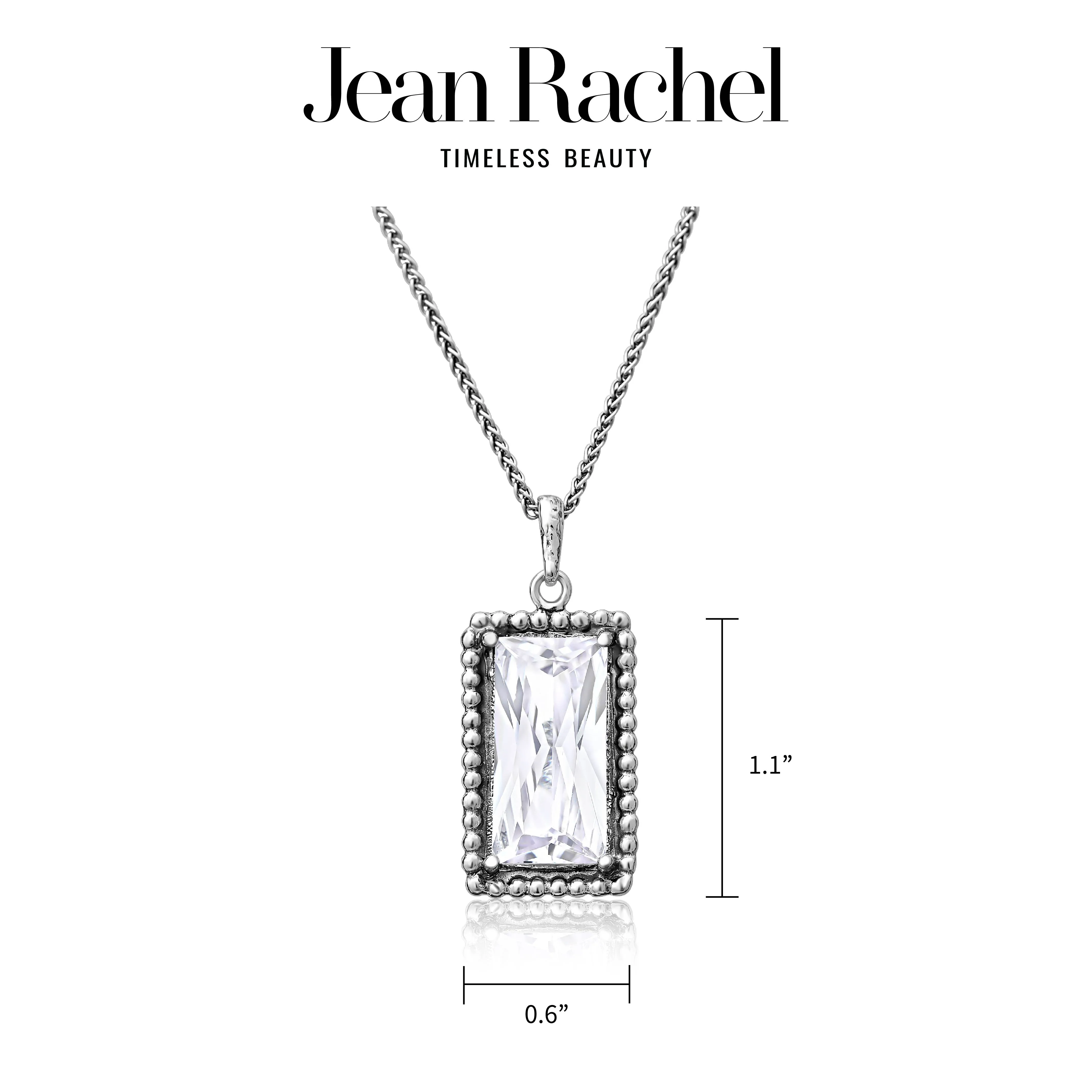 Sterling Silver CZ Baguette Necklace