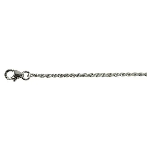 Sterling Silver Rhodium Plated 8mm Plumeria with CZ Rope Chain Bracelet