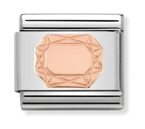Symbol - Diamond Emerald Rosegold Charm